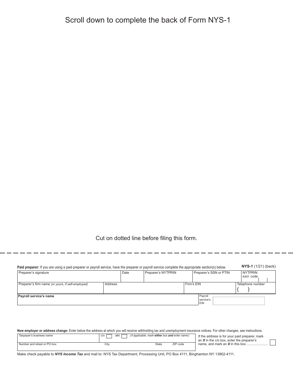 Form NYS 1 Fill Out Sign Online And Download Fillable PDF New York
