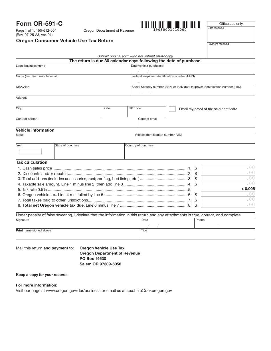 Form OR 591 C 150 612 004 Fill Out Sign Online And Download Form OR 591 C 150 612 004 Fill Out Sign Online And Download