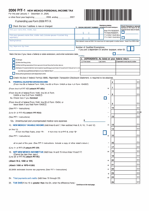 Form Pit 1 New Mexico Personal Income Tax Printable Pdf Download