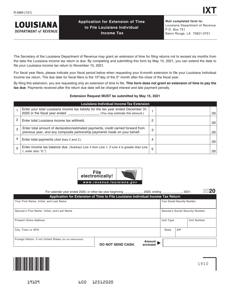 Form R 2868 Download Fillable PDF Or Fill Online Application For 