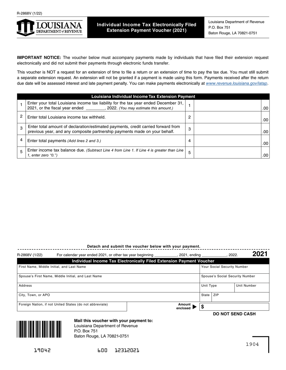 Form R 2868V 2021 Fill Out Sign Online And Download Fillable PDF 