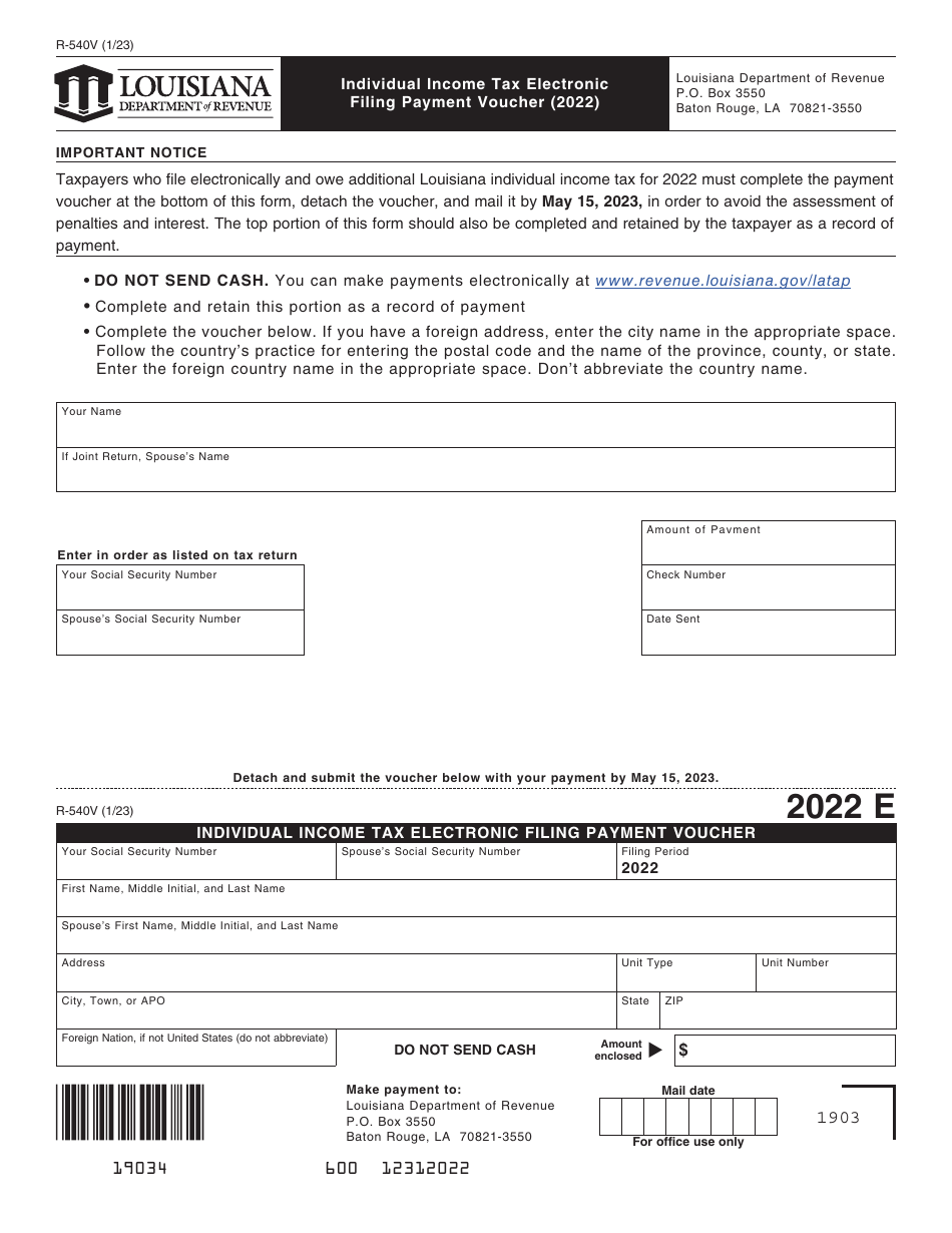 Form R 540V Download Fillable PDF Or Fill Online Individual Income Tax 