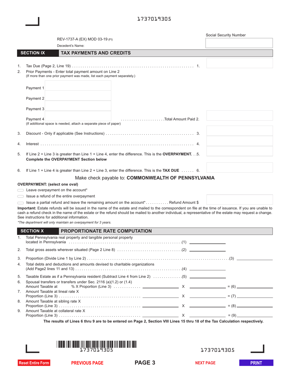 Form REV 1737 A Download Fillable PDF Or Fill Online Inheritance Tax 