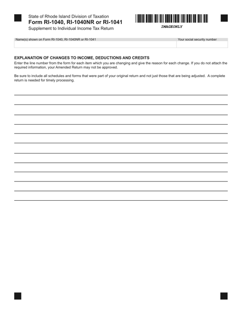 Form RI 1040 RI 1040NR RI 1041 Download Printable PDF Or Fill Online 