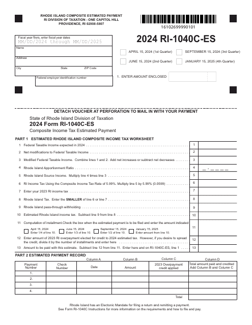 Form RI 1040C ES Download Fillable PDF Or Fill Online Composite Income 