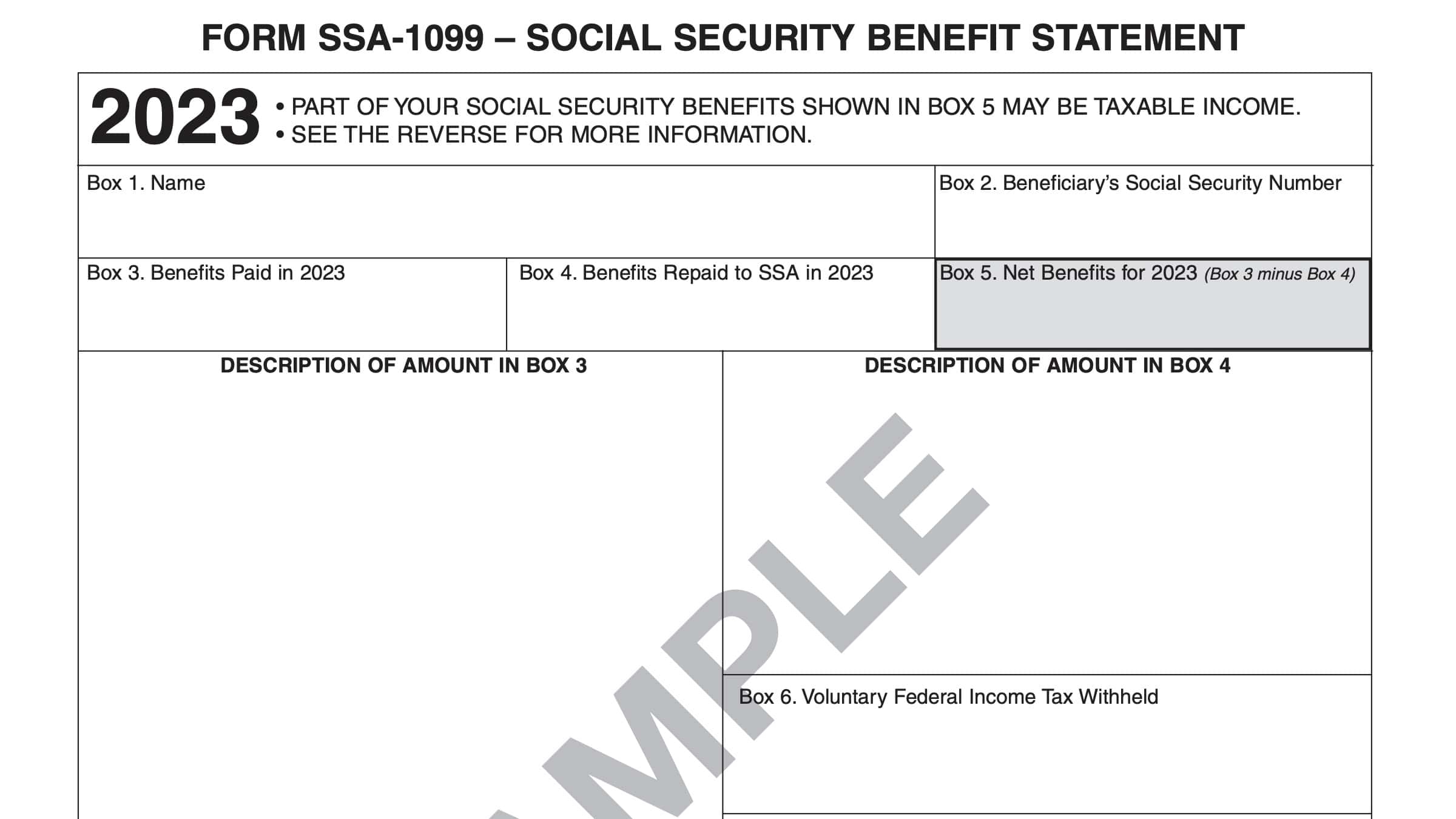 Form SSA 1099 Instructions Social Security Benefits