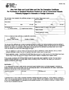 Form St 127 Nys And Local Sales And Use Tax Exemption Certificate