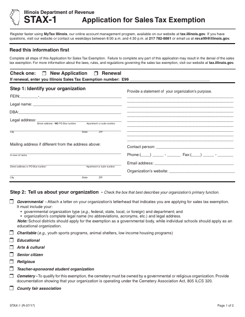 Form STAX 1 Fill Out Sign Online And Download Printable PDF 
