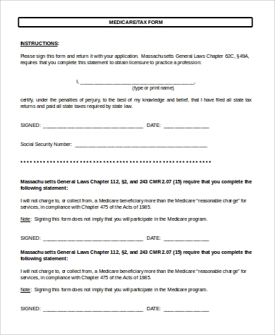 FREE 9 Sample Printable Tax Forms In MS Word PDF