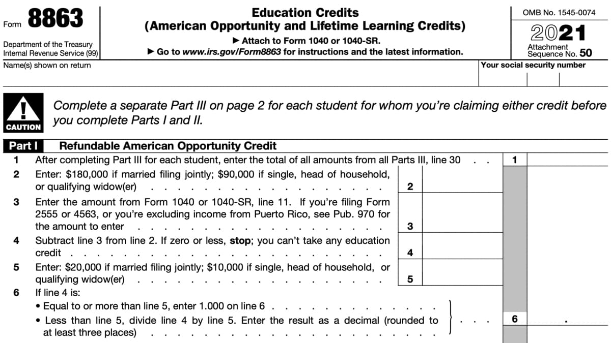 Free Fillable Form 8863 Printable Forms Free Online