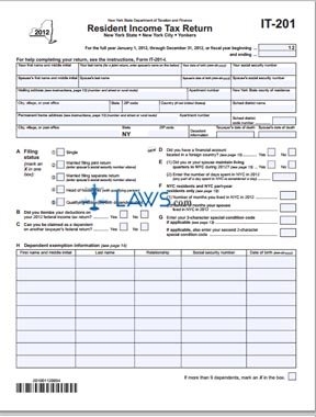 FREE Form IT 201 Resident Income Tax Return Forms Lawyer Contract 