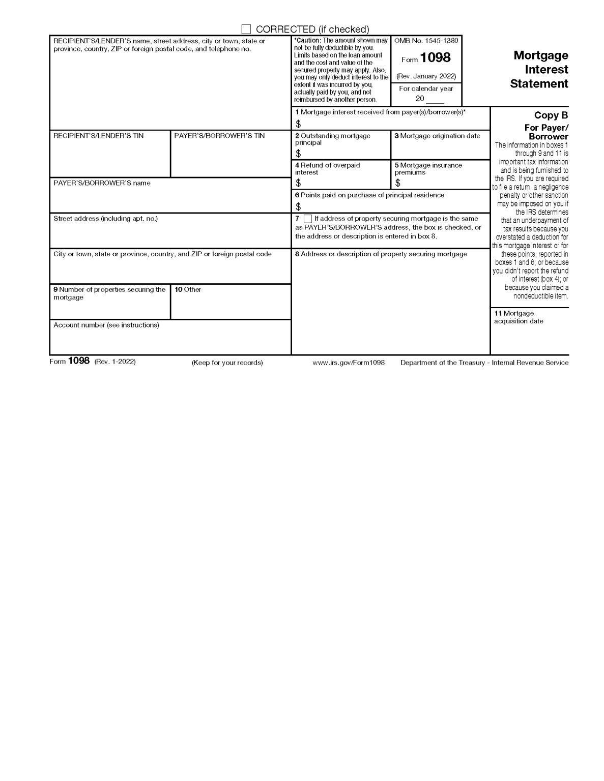 Free IRS Form 1098 PDF EForms Free IRS Form 1098 PDF EForms