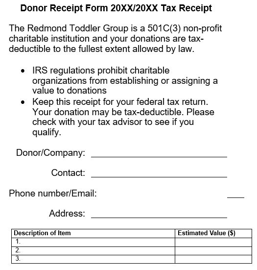 Free Nonprofit Receipt Templates Excel Word PDF Excel TMP