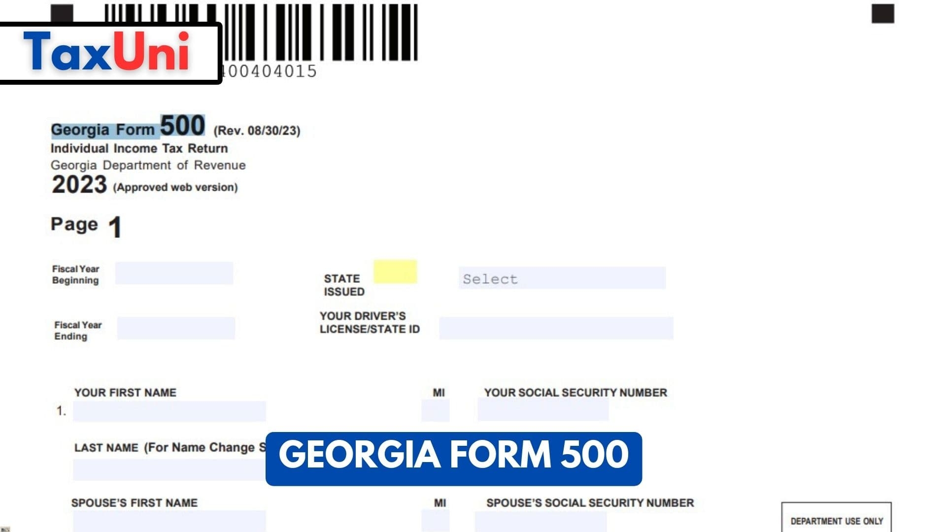 Georgia Form 500 2024 2025