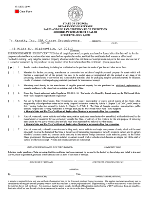 Georgia Tax Exempt Form Fill And Sign Printable Template Online
