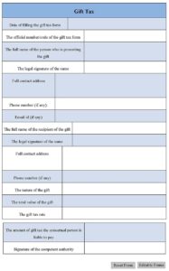 Gift Tax Form Editable PDF Forms