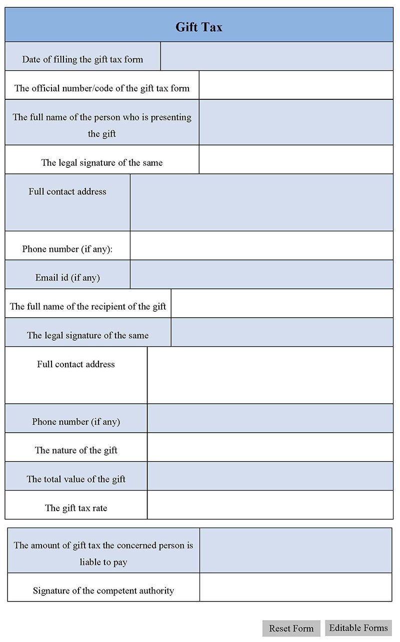 Gift Tax Form Editable PDF Forms