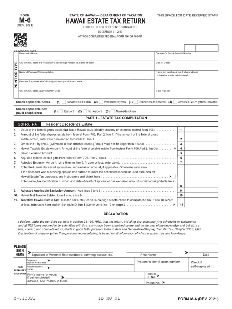 Hawaii M 6 2021 2024 Form Fill Out And Sign Printable PDF Template 