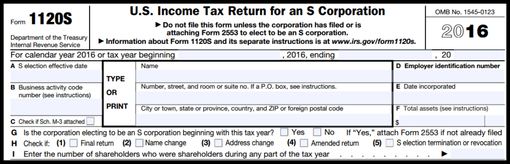 How To Complete Form 1120S Income Tax Return For An S Corp