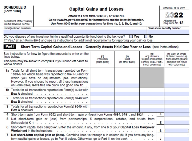 How To Complete IRS Schedule D Form 1040 
