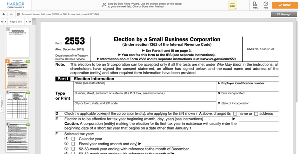 How To File IRS Form 2553 S Corp Election Harbor Compliance