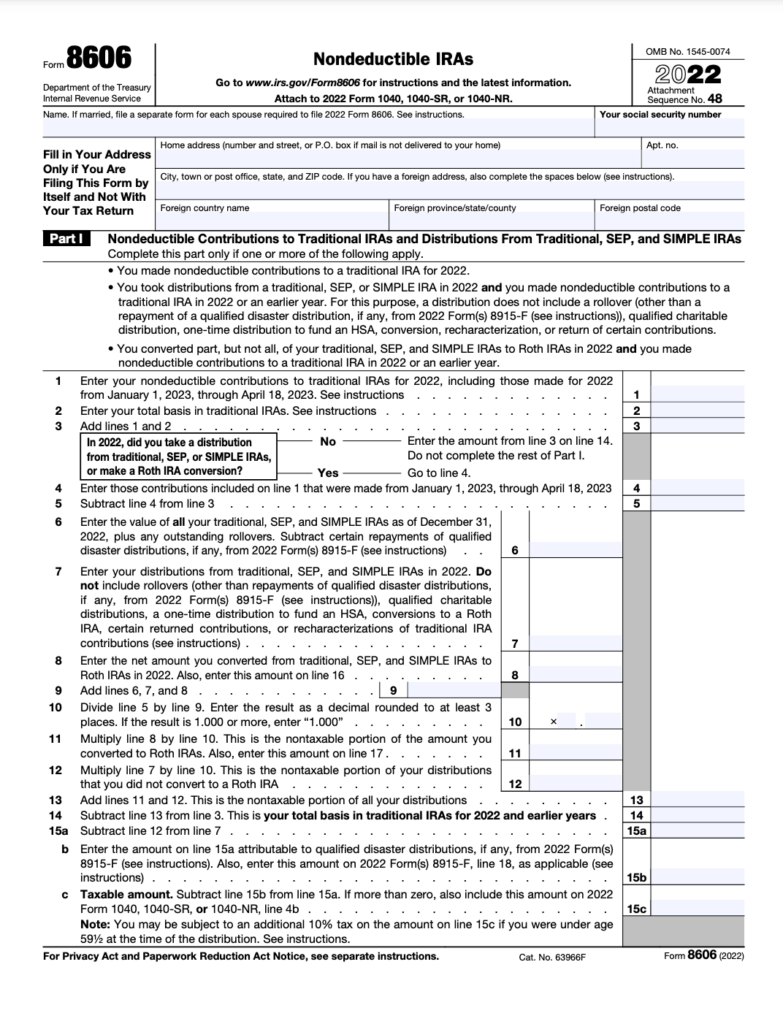 How To Fill Form 8606 Nondeductible IRAs Lendstart