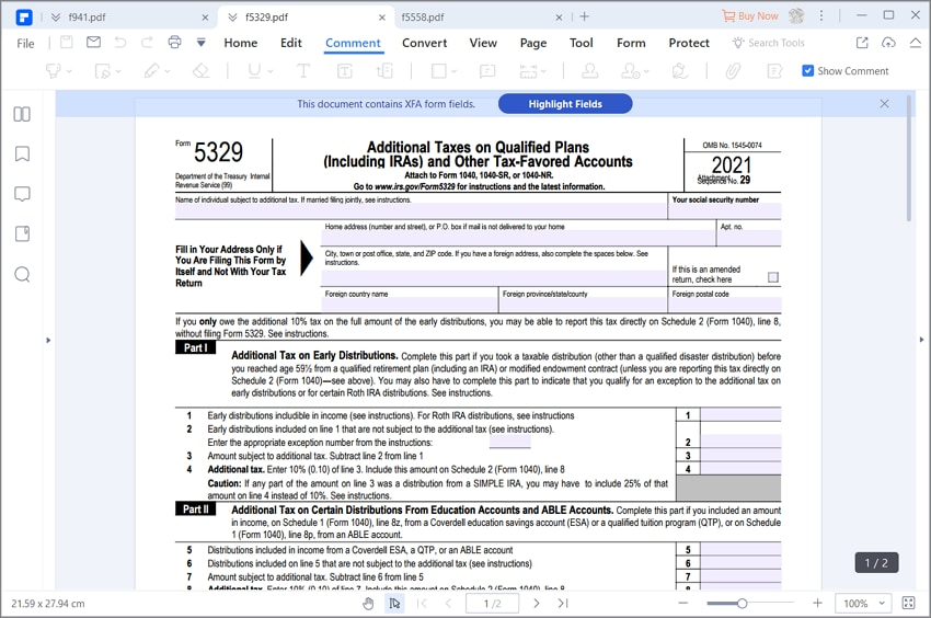 How To Fill In IRS Form 5329