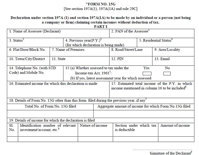 How To Fill New FORM 15G Or New FORM No 15H 