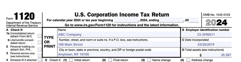 How To Fill Out Form 1120 For Tax Year 2024 With Example 
