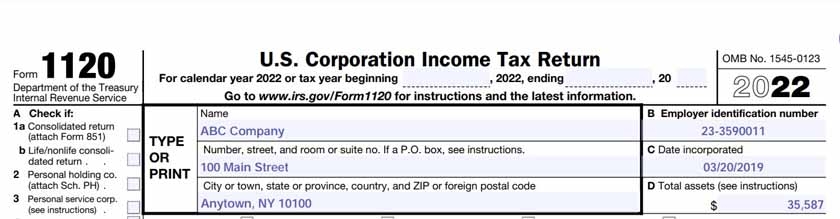 How To Fill Out Form 1120 With Example 