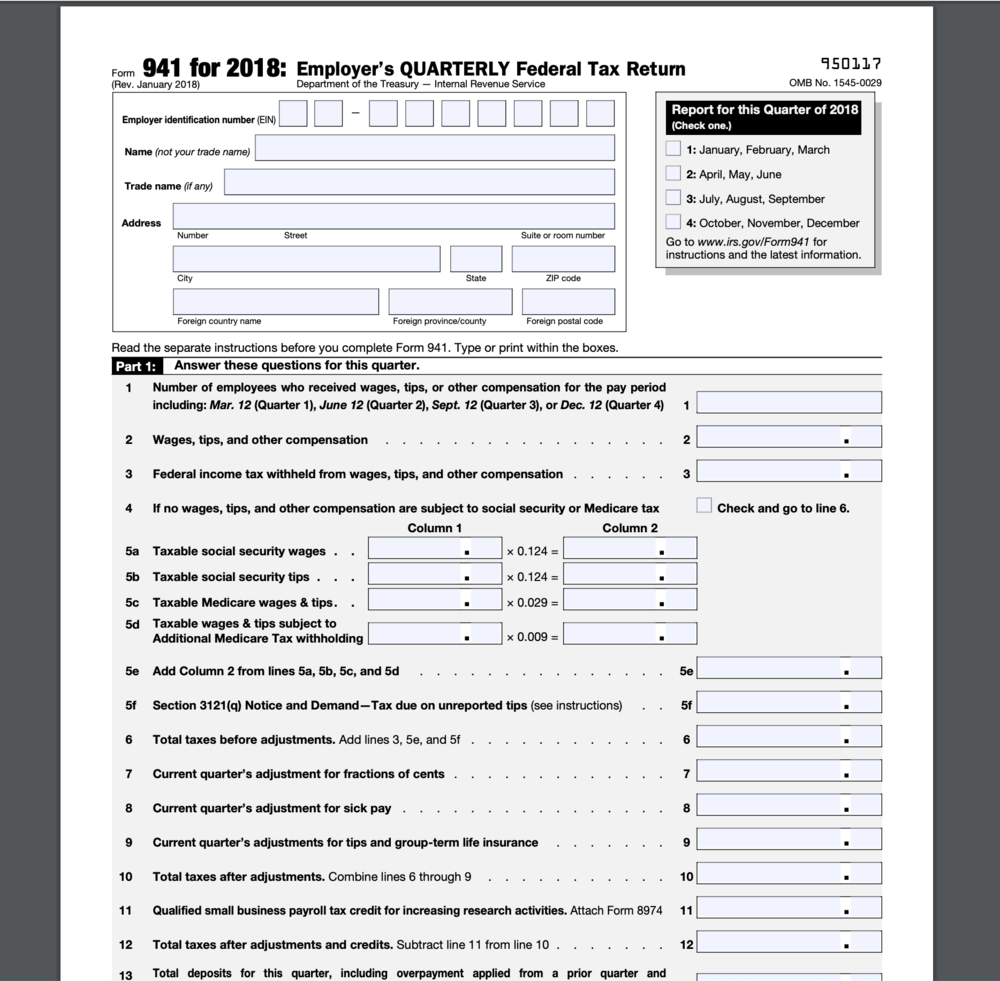 How To Fill Out Form 941 EXCOL LLC