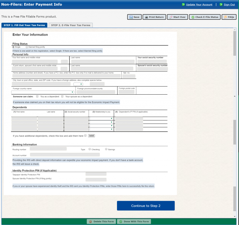 How To Fill Out The IRS Non Filer Form Get It Back Tax Credits For 