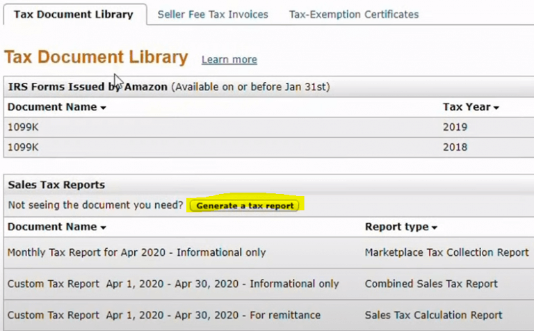 How To Find And Understand Your Amazon Sales Tax Report