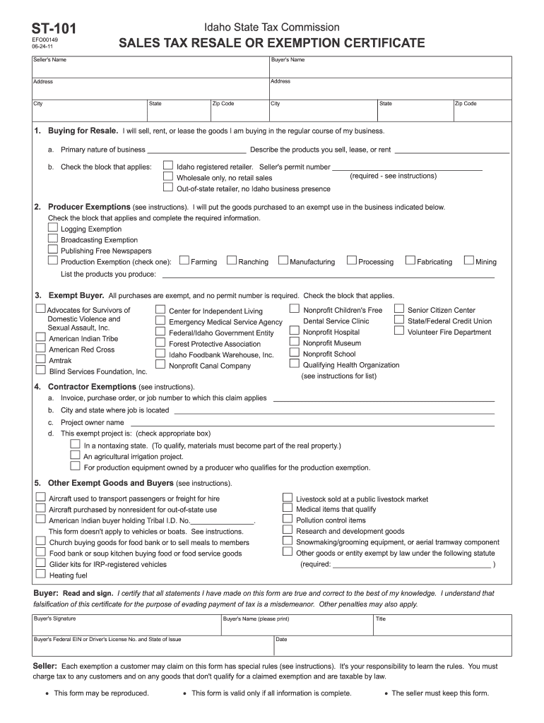 Idaho State Tax Form 2023 Printable Forms Free Online