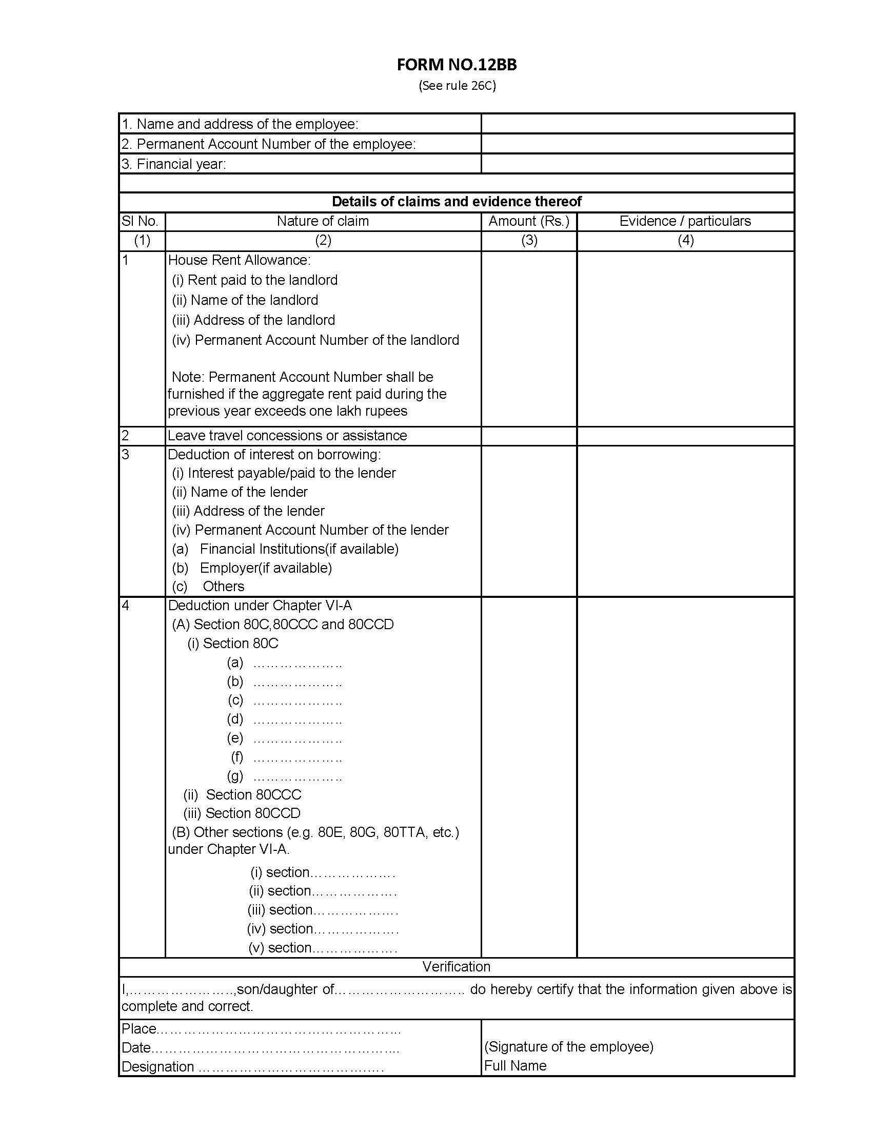 Income Tax Declaration Form 2024 25 Excel Ryann Claudine