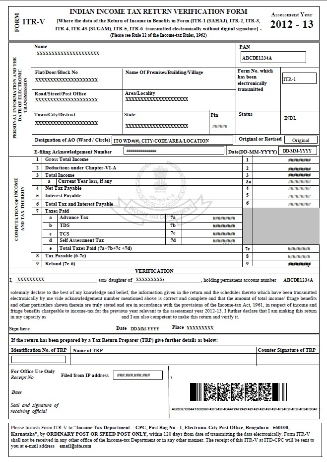 Income Tax For Individual In India E Filing Of Income Tax Return ITR 