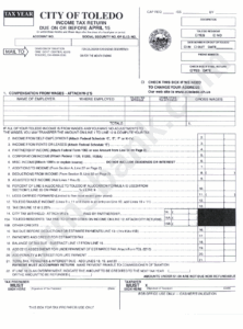 Income Tax Return City Of Toledo Printable Pdf Download