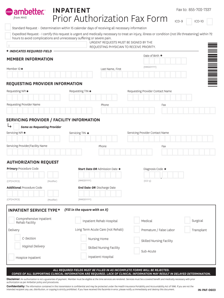 Inpatient Form Ambetter Fill Online Printable Fillable Blank 