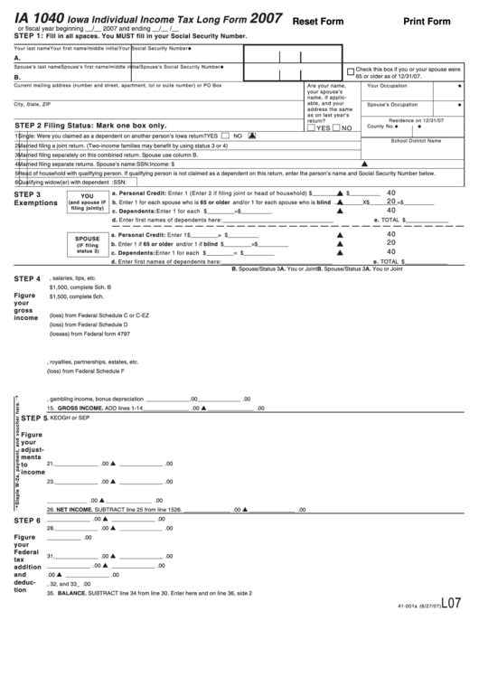 Iowa State Fillable Tax Forms Printable Forms Free Online