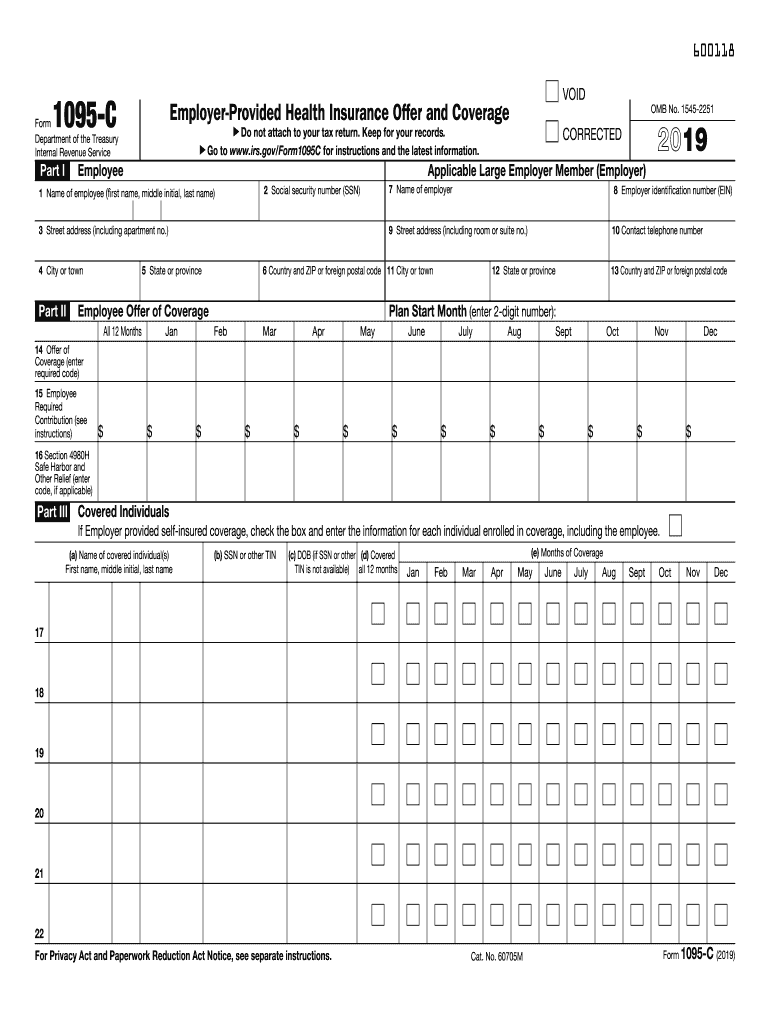 IRS 1095 C 2019 Fill And Sign Printable Template Online US Legal Forms