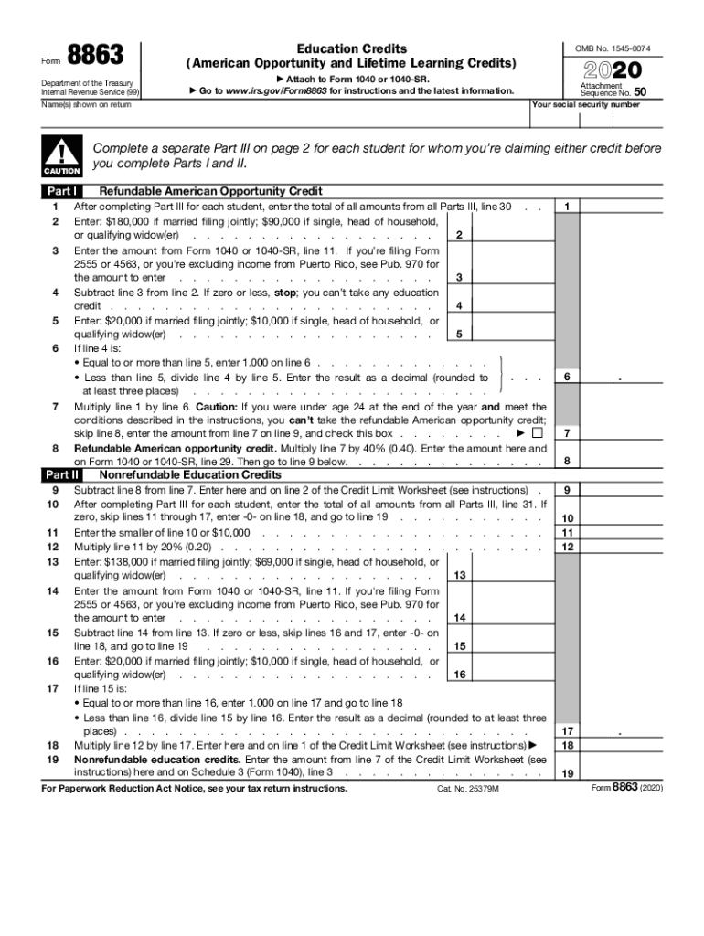 Irs 2020 Form 8863 Fill Out Sign Online DocHub