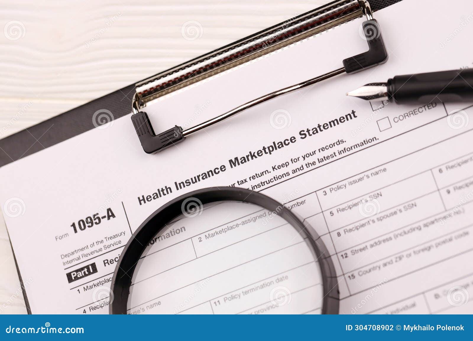 IRS Form 1095 a Health Insurance Marketplace Statement Tax Blank On A4 