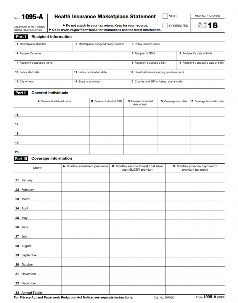 IRS Form 1095 A The Health Insurance Marketplace Statement SuperMoney
