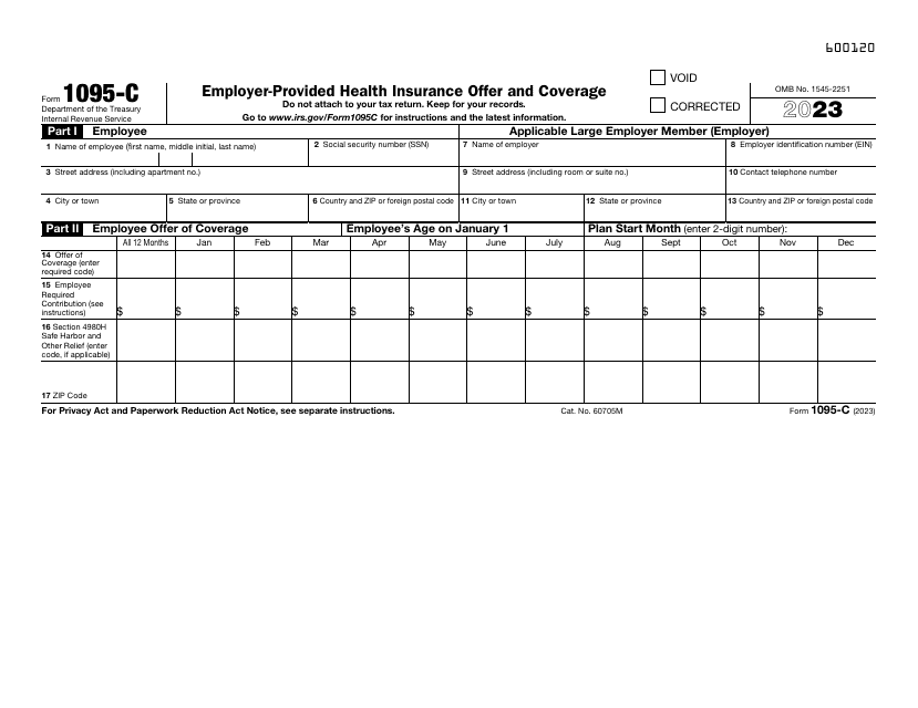 IRS Form 1095 C Download Fillable PDF Or Fill Online Employer Provided 