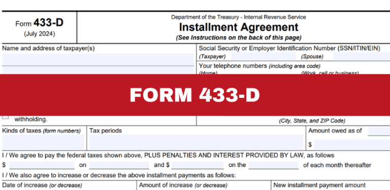 IRS Form 433 D Explained How To Set Up An IRS Installment Agreement IRS Form 433 D Explained How To Set Up An IRS Installment Agreement