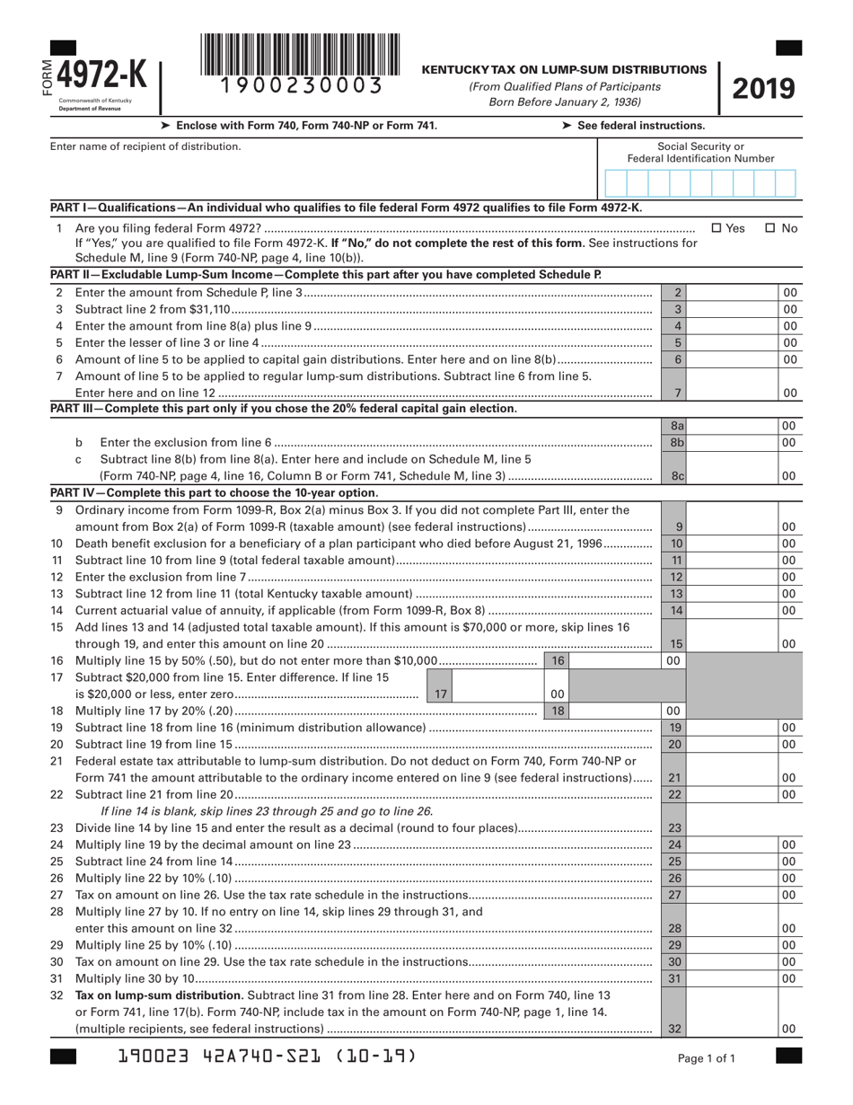 Irs Form 4972 Fillable Printable Forms Free Online
