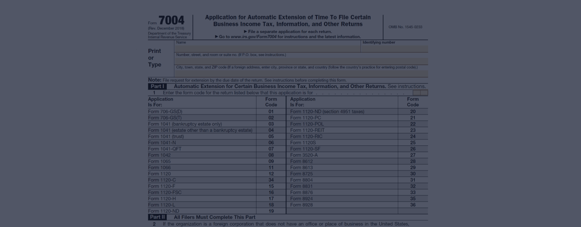 IRS Form 7004 Tax Extension Form 7004 Instructions For 2022 PDF 