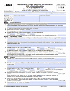 IRS Form 8843 Statement For Exempt Individuals And Individuals With A