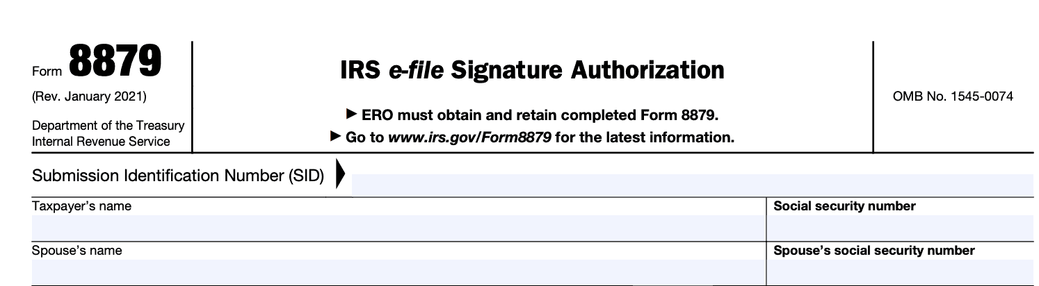 IRS Form 8879 A Guide To IRS EFile Signature Authorization