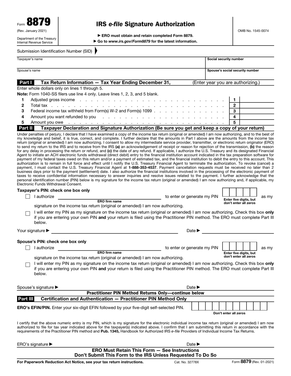 IRS Form 8879 Fill Out Sign Online And Download Fillable PDF